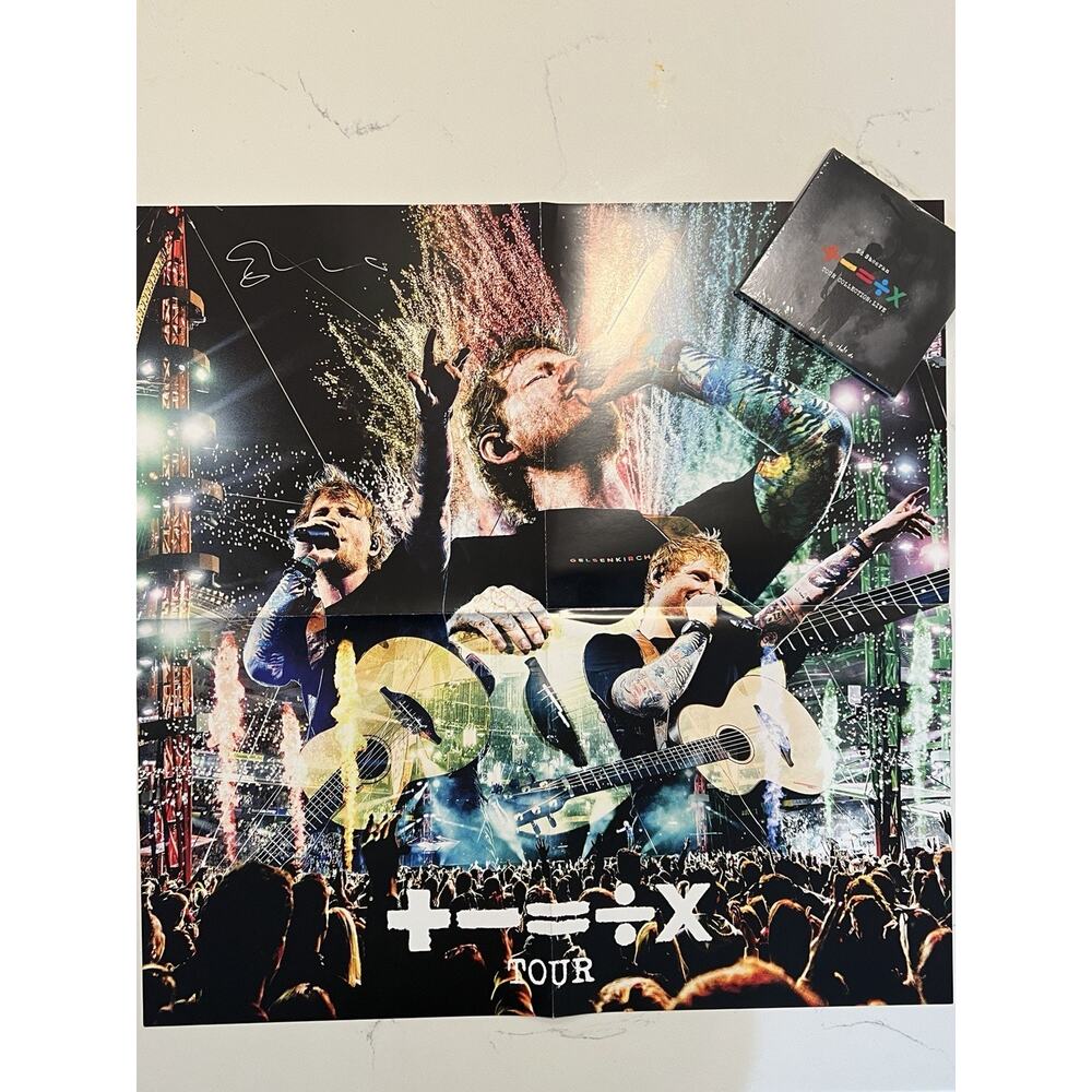 Ed Sheeran TOUR COLLECTION SIGNED Poster + Tour Collection Double CD AUTOGRAPHED